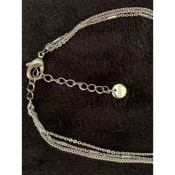 LOFT Multi-strand Silvertone Beads Necklace - Picture 5 of 8